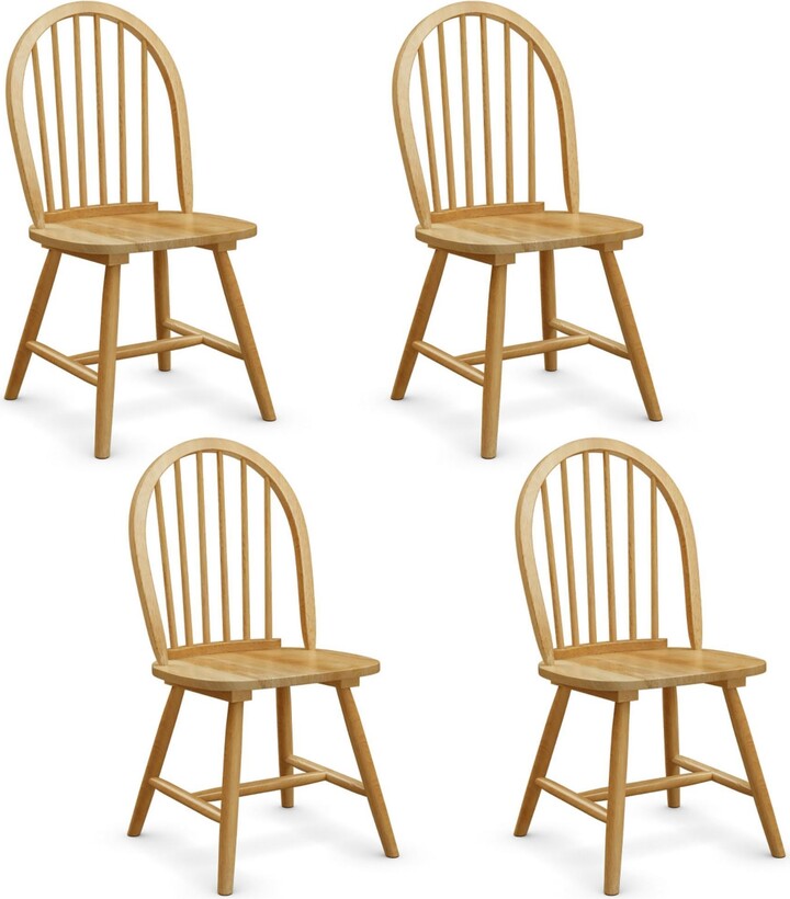 Costway Vintage Windsor Dining Side Chair Wood Spindleback Kitchen