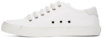 Saint Laurent White Malibu Sneakers