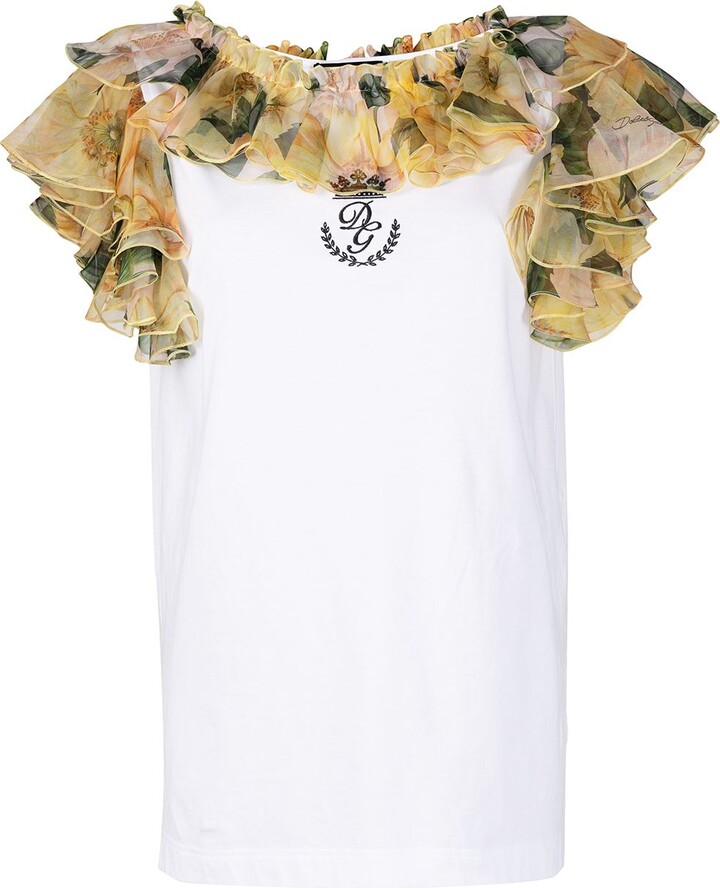 white ruffle vest top