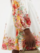 Thumbnail for your product : Zimmermann Mae Belted Floral-print Linen-voile Mini Dress - White Print