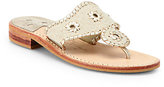 Thumbnail for your product : Jack Rogers Isabella Metallic Leather-Stitched Sandals