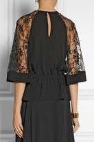 Thumbnail for your product : Elie Saab Lace-paneled silk top