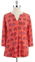 Thumbnail for your product : Lucky Brand PLUS Plus Floral Peasant Top