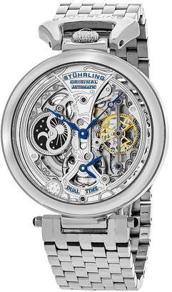 Stuhrling Original Mens Automatic Silver Tone Stainless Steel Bracelet Watch-Sp15832