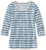 Thumbnail for your product : L.L. Bean Organic Cotton Tee, Three-Quarter-Sleeve Scoopneck Stripe