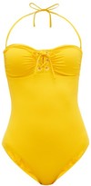 Thumbnail for your product : Melissa Odabash Beijing Lace-up Bandeau Swimsuit - Yellow