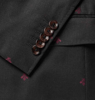 Gucci Grey Slim-Fit Wool-Jacquard Suit
