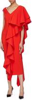 Thumbnail for your product : SOLACE London 'Alora' asymmetric ruffle drape dress
