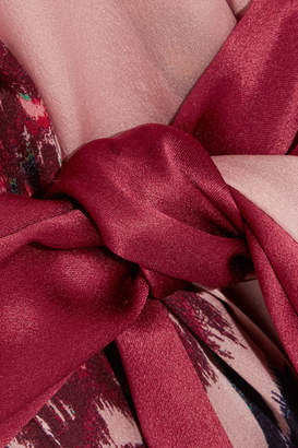 Carine Gilson Floral-print Silk-satin Robe - Pastel pink