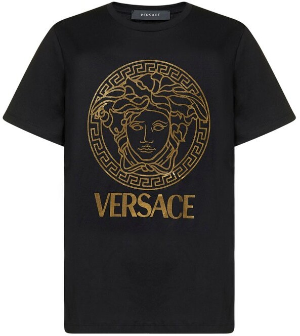 Versace Logo Print Crewneck T-Shirt - ShopStyle