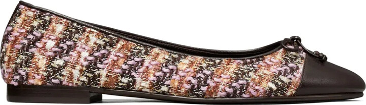 Tory Burch Contrasting-Toe Ballet Flats
