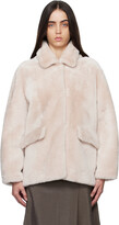 Thumbnail for your product : Yves Salomon Meteo Off-White Shawl Collar Shearling Jacket