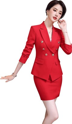 Womens LOUIS VUITTON Suit Blazer Jacket Mini Skirt Pencil Formal