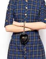 Thumbnail for your product : Love Moschino Heart Clutch with Bracelet Chain Strap in Black