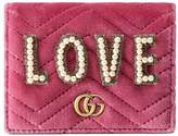 Thumbnail for your product : Gucci GG Marmont embroidered velvet wallet
