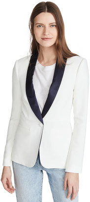 L'Agence Smoking Jacket with Contrast Lapel