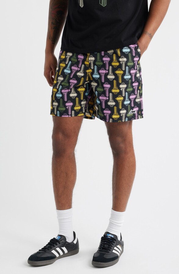 ICECREAM Keys Print Nylon Shorts
