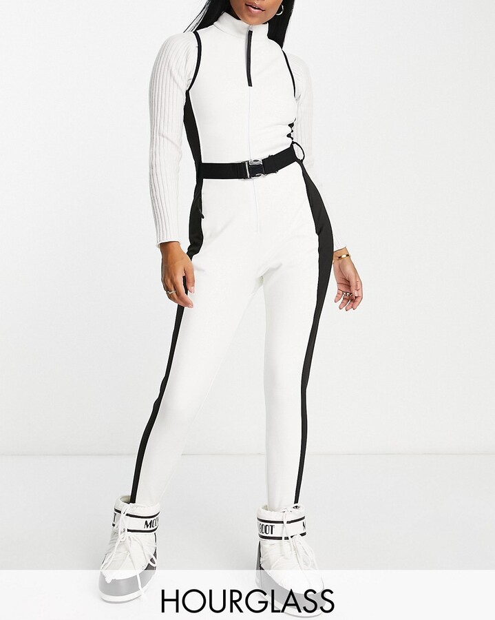 ASOS 4505 curve ski suit all-in-one with mono contrast detail