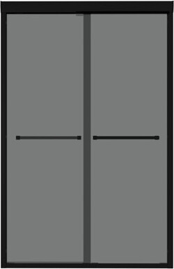 huibaoxiang Shower Door 8Mm Glass With R10 Smooth Edges And Features Matte Black Frame Reversible Sliding Water-Tight Seal No Specialized Tools Double Slidin