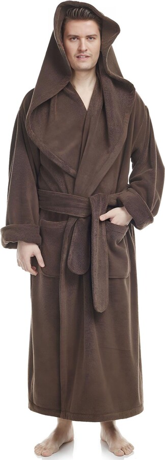 Arus Men's Monk Style Full Length Long Terry Cotton Bathrobe