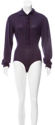 AlaÃ ̄a Wool Woven Bodysuit Purple AlaÃ ̄a Wool Woven Bodysuit