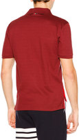 Thumbnail for your product : Thom Browne Short-Sleeve Pique Polo Shirt, Burgundy