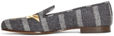 Thumbnail for your product : Brooks Brothers Herringbone Stripe with Bow Slip-On Shoe