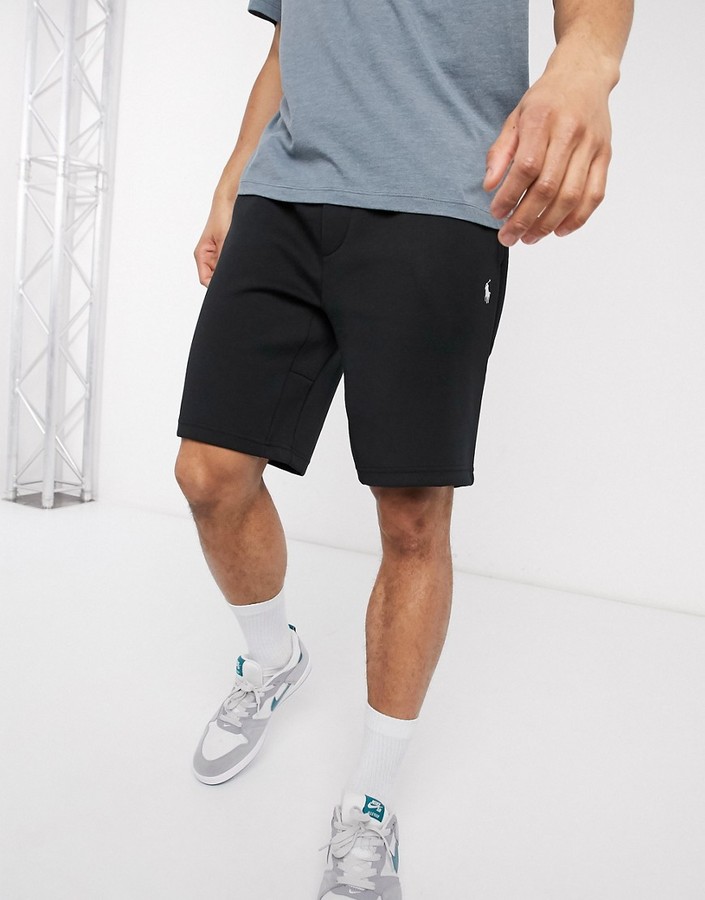 Polo Ralph Lauren double knit tech player logo sweat shorts in polo black -  ShopStyle