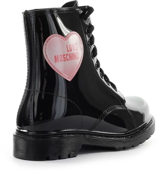 Love Moschino Black Rubber Combat Boot