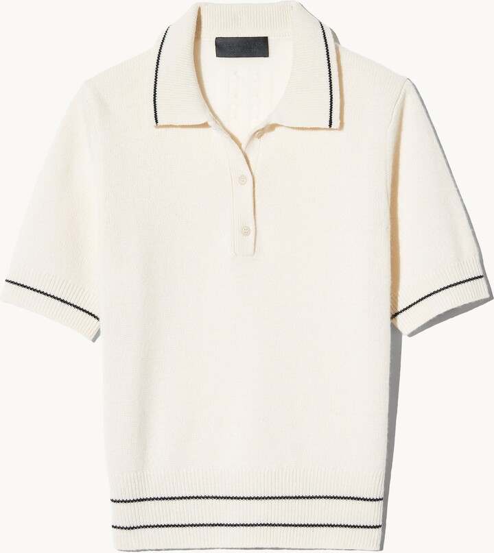 Nili Lotan Carline Polo Ivory/black S
