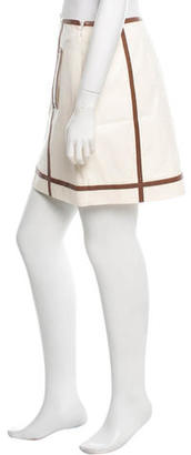 Michael Kors Leather-Trimmed Mini Skirt w/ Tags