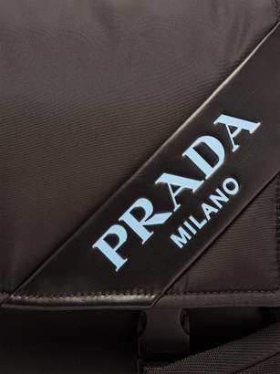 Prada Logo Nylon Messenger Bag - Womens - Black