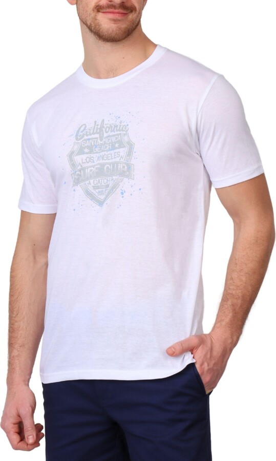 Tailorbyrd Big & Tall White Surf Club Graphic Tee