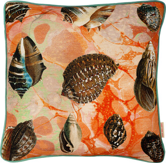 Susi Bellamy - Coral Tapestry Shells Linen Cushion