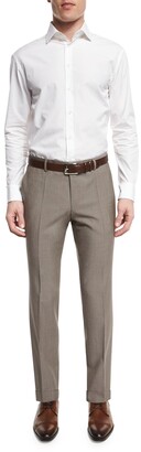 HUGO BOSS Genesis Slim-Fit Wool Trousers, Tan