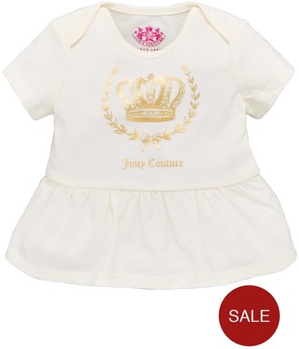 Juicy Couture Girls Crown Short Sleeve Peplum Tee