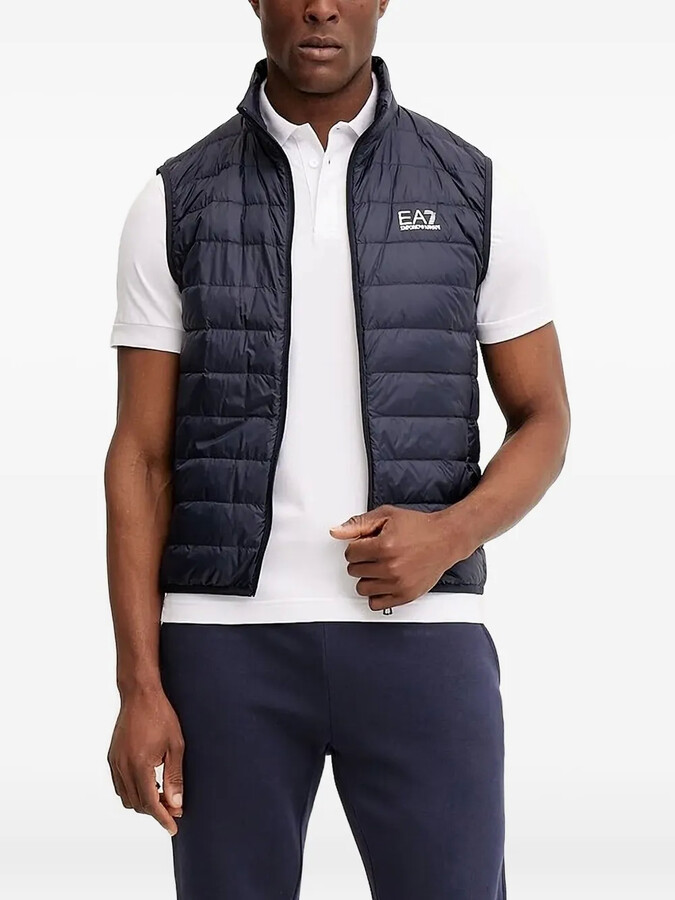 EA7 Emporio Armani Quilted Logo-Plaque Gilet