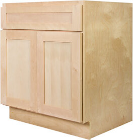 United Cabinetry Unfinished Ready To Assemble Solid Wood Shaker Kitchen Sink Base Cabinet — 30″ W × 34.5″ H × 24″ D — SB30