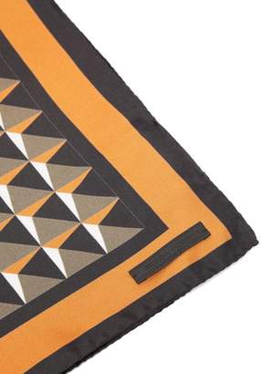 Prada Geometric-print Silk Pocket Square - Mens - Multi