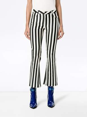 Marques Almeida mid rise striped flared trousers