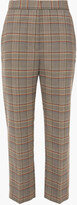 Thumbnail for your product : Sandro Stainy Cropped Checked Woven Tapered Pants