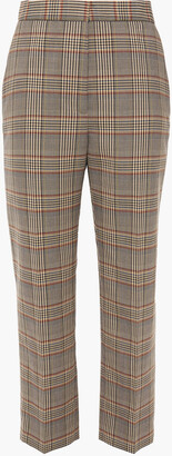 Sandro Stainy Cropped Checked Woven Tapered Pants