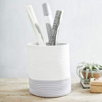 The White Company Rope Waste Paper Bin, White, One Size