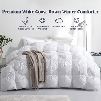 Puredown 800 Fill Power 700 TC 93 Percent Winter White Goose Down Comforter  - ShopStyle Duvet Insert