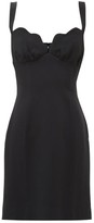 Thumbnail for your product : Saloni Halle Scalloped-neck Crepe Mini Dress - Black
