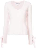 Thumbnail for your product : Derek Lam 10 Crosby V-Neck Sweater with Tie Sleeve Detail