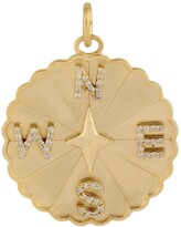 Thumbnail for your product : Artisan 14K Gold Round Compass Pave Diamond Charm Pendant Handmade Jewelry