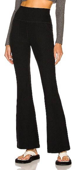 Womens Clothing Trousers Slacks and Chinos Full-length trousers Beyond Yoga Spacedye High Waisted All Day Flare Pant in Black 