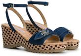 Thumbnail for your product : Stella McCartney denim Linda wedge sandals