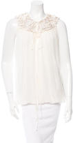 Thumbnail for your product : Robert Rodriguez Embellished Pleated Blouse